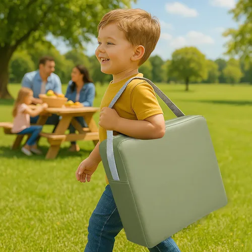 Miniatura 8 de Eiury Asiento elevado para mesa de comedor, asiento elevador para silla de cocina, cojín de poliuretano impermeable con correas de hebilla Verde