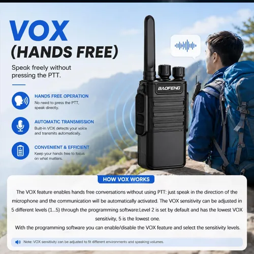 Miniatura 3 de Walkie Talkies recargables de largo alcance para adultos, radio FRS Waki Taki Baofeng Radios Walkie-Talkie Radio bidireccional USB-C 1500mAh batería