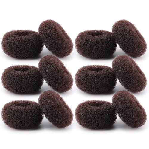 HOFASON Accesorios para hacer bollos – 12 piezas de donas de anillo pequeño para estilo de moño de ballet, moldeadores de calcetines para niños y