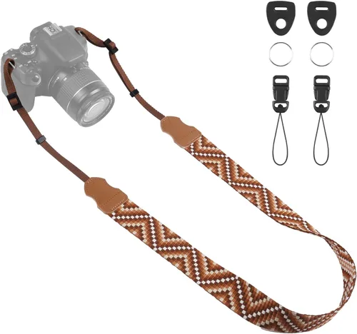 Miniatura 29 de Correa universal para cámara, correa para el cuello de la cámara, correas de hombro ajustables compatibles con Canon, Fujifilm, Nikon, Olympus