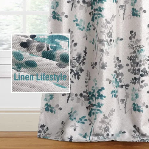Miniatura 20 de H.VERSAILTEX Cortinas Opacas de Lino de 45 Pulgadas de Largo para Dormitorio/Sala de Estar con Aislamiento Térmico con Ojales, Cortinas con Textura