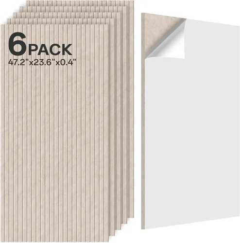 Miniatura 11 de Paquete de 6 paneles acústicos, 47.2 x 23.6 x 0.4 pulgadas, paneles de pared autoadhesivos insonorizados para oficina, estudio en casa, sala de Negro
