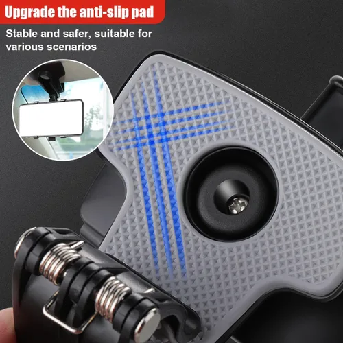 Miniatura 5 de Soporte para teléfono de coche, soporte giratorio de 360° ABS para espejo retrovisor automático con clip de base antideslizante, soporte