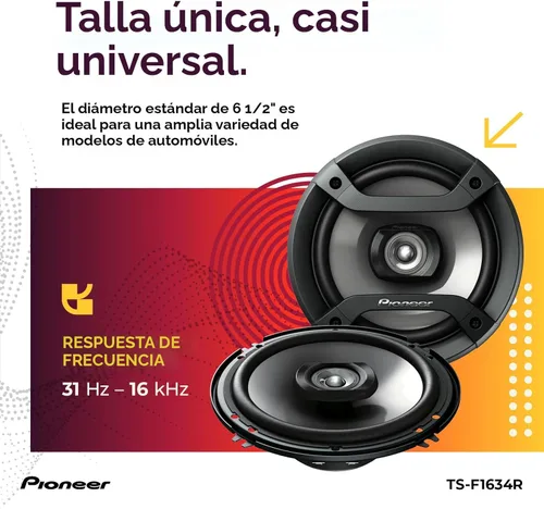 Miniatura 5 de PIONEER F-Series TS-F1634R - Altavoces de 2 vías de 6.5 pulgadas (par) - 200W máximo, sonido equilibrado + agudos suaves, excelente reemplazo