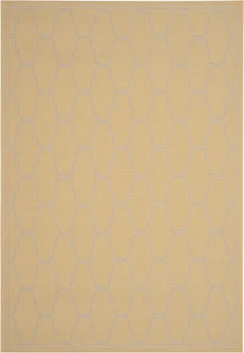 SAFAVIEH Courtyard Collection - Alfombra decorativa de 4 x 5 pies 7 pulgadas, amarillo y beige, no desprende pelusa y de fácil cuidado, para