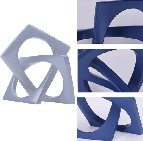 Miniatura 7 de DOVDOV Decoración geométrica de nudo azul, esculturas geométricas, decoraciones modernas para el hogar para decoración del hogar, mesas de comedor