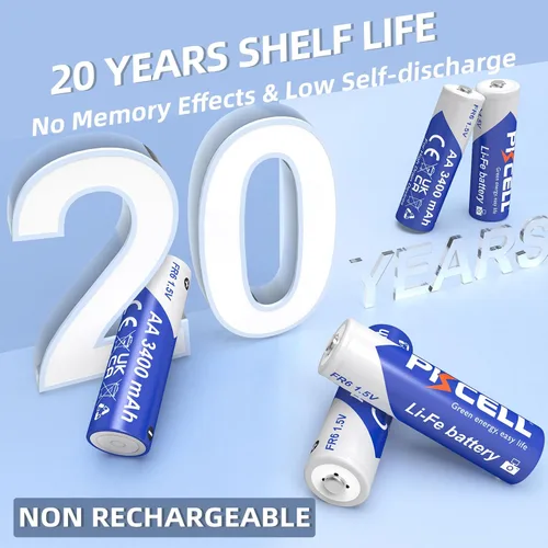 Miniatura 3 de PKCELL Paquete de 12 baterías de litio AA de 3400 mAh de alta capacidad de larga duración doble A, batería de litio AA de 1.5 V para dispositivos