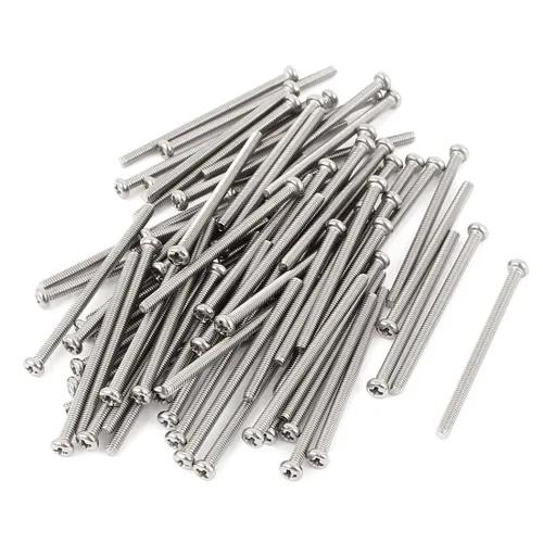 Miniatura 22 de uxcell Tornillos Phillips de cabeza cruzada de acero inoxidable 304 M2 x 0.118 in 60pcs