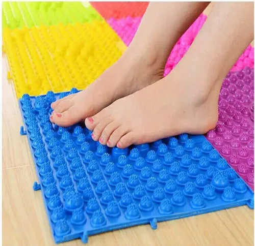 Alfombrilla de masaje de pies, alfombrilla de acupresión, tapete de baño, tapete de yoga, juego al aire libre, 2 unidades (azul)