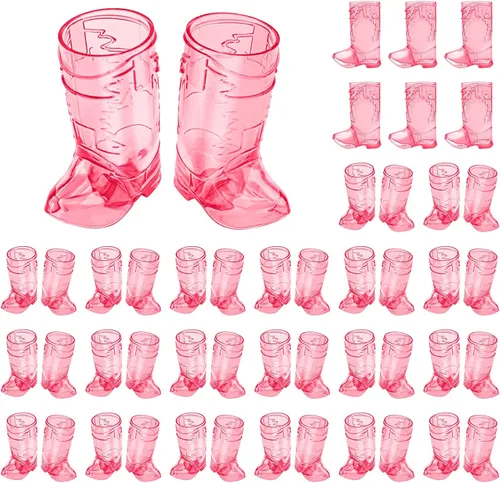 Miniatura 15 de Vasos de chupito de botas de Cowboy de plástico SAIAOKJ, 24 piezas de 1 oz, suministros para fiestas con temática de botas de Cowboy, reutilizables
