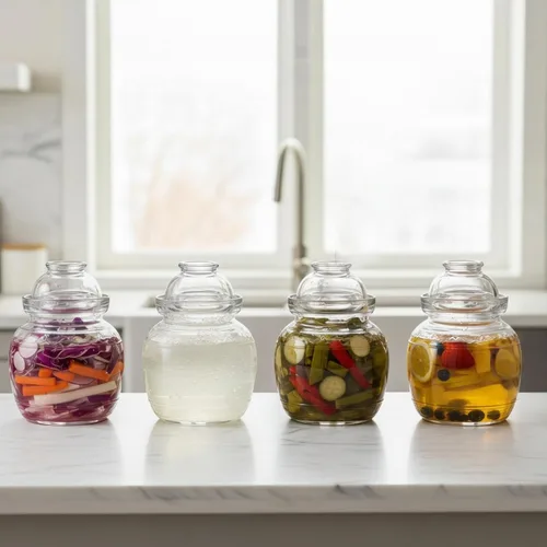 Miniatura 8 de Tarro de vidrio de 1,5 litros con tapa de fermentación, kit de fermentación tradicional con tapa de sellado de agua, tarro de pepinillos