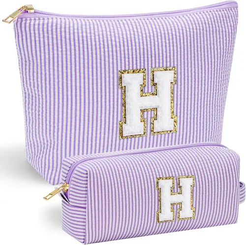 Miniatura 144 de YOOLIFE Regalos del Día de la Madre para mujeres, bolsa de maquillaje con inicial, bolsa de cosméticos, bolsa de maquillaje de viaje, regalos Rosado
