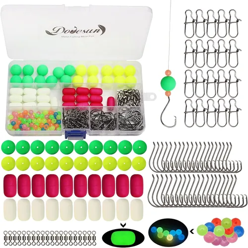Miniatura 11 de Dovesun 220/104/80/60/54/52/42 piezas Pompano Rig Floats para Surf Pesca Bobbers de espuma para pesca con mosca Bobbers Floats Kit