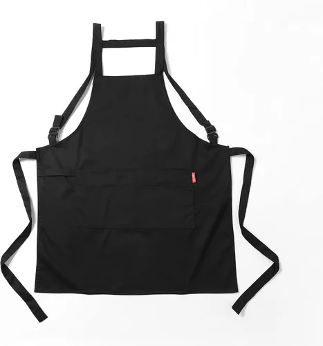 Miniatura 21 de Jeelow Delantal de cocina de algodón o sarga de algodón para hombres y mujeres, ajustable con bolsillos ajustables