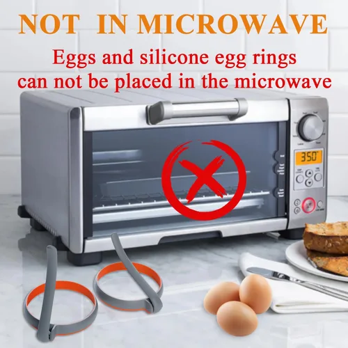 Miniatura 4 de Moldes de silicona para huevos, moldes para panqueques para niños, anillos de silicona para huevos, paquete de 4 para freír huevos, anillos de Gris