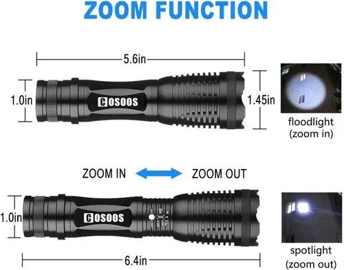 Miniatura 4 de COSOOS Linterna UV de luz negra, luz blanca 2 en 1 y luz negra de 395 nm, detector de orina de mascotas para orina de perro/gato, manchas secas