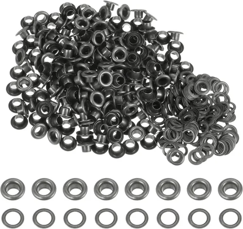 Miniatura 70 de HARFINGTON Juego de 200 ojales redondos de color de 0.394 pulgadas, ojales metálicos con arandelas para álbumes de recortes, zapatos, ropa, lona