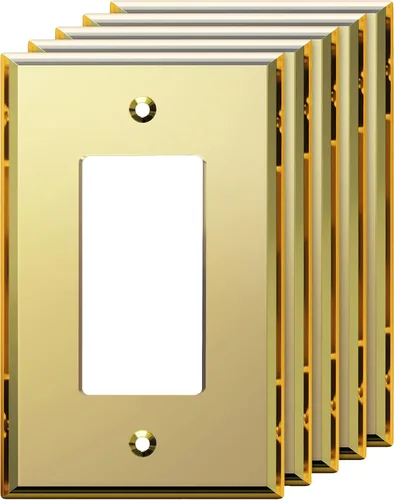 Miniatura 20 de LIDER Placa de Pared Decorativa de Acrílico Reflectante, Placa de Interruptor de Luz Espejada, Cubierta de Tomacorriente de Plexiglás, Vidrio Dorado