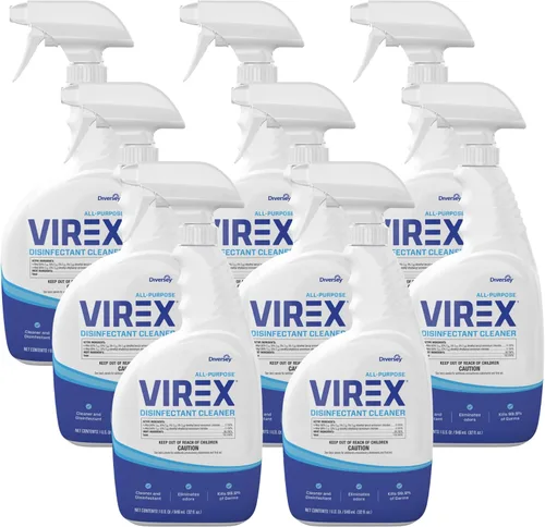 Miniatura 7 de VIREX Diversey CBD540540 Limpiador desinfectante líquido multiusos, mata el 99.9% de los gérmenes y elimina olores, aroma a limón, spray listo