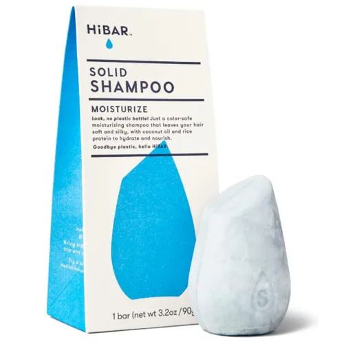 HIBAR - Barra de champú hidratante - Para cabello seco y encrespado - Profundamente nutritivo e hidratante - Con aceite de coco y vitamina B5 - Sin