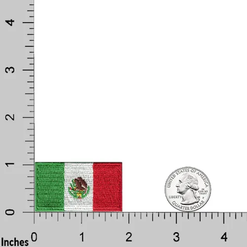 Miniatura 6 de Laughing Lizards Parche pequeño de México (paquete de 5), paquete de 5 parches para planchar con la bandera del país mexicano, ideal para sombreros