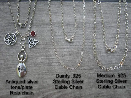 Miniatura 2 de Collar de diosa, collar de pentáculo personalizado, joyería Wiccan, collar de piedra natal, triquetra