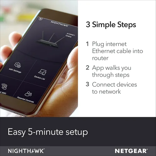 Miniatura 5 de NETGEAR Nighthawk Router Wi-Fi inteligente (R7000-100NAS) - Velocidad inalámbrica AC1900 (hasta 1900 Mbps) Cobertura de hasta 1800 pies cuadrados