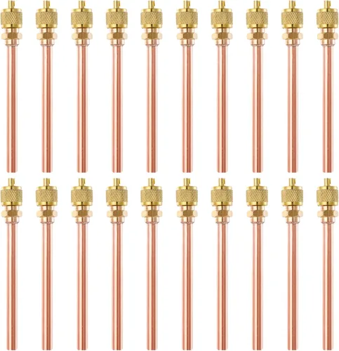 Miniatura 8 de Kit de válvulas de acceso de servicio, 20 piezas de válvula de servicio de acceso de 1/4 pulgadas SAE x 1/4 pulgadas de diámetro exterior x 2.5
