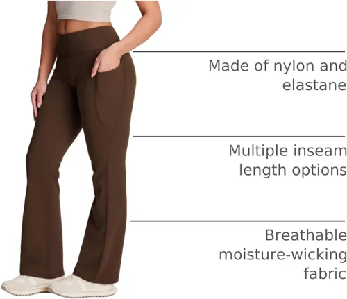 Miniatura 30 de Yogipace - Pantalones de yoga con bolsillos laterales para mujer, de 25/27/29/31/33/35/37 pulgadas, para descansar y para entrenamiento