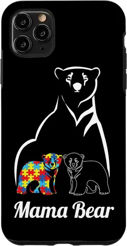 Miniatura 13 de Funda para iPhone 14 Pro Max para concientización sobre el autismo, mamá oso, mamá y niño