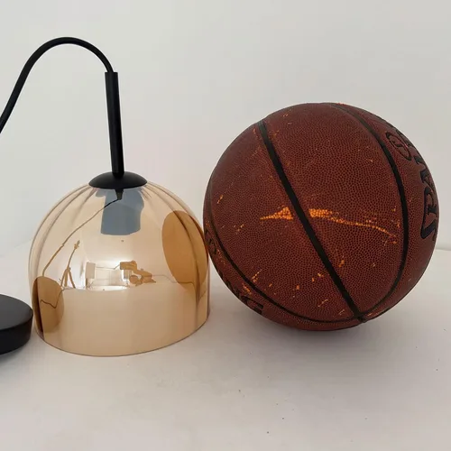 Miniatura 6 de Luces Colgantes Modernas de Cristal Ámbar, Candelabro de Cúpula Bohemia Nórdica, Forma de Lámpara de Campana de 7.86", Accesorios de Iluminación