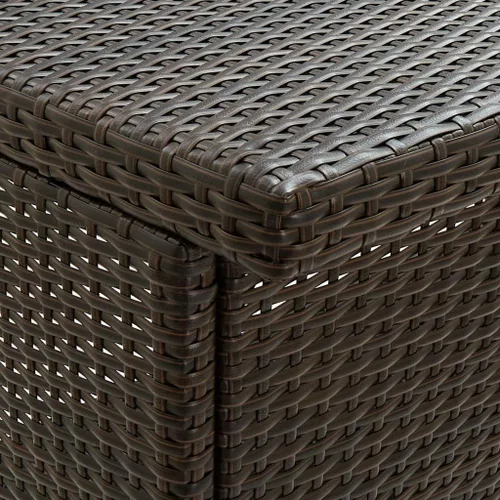 Miniatura 8 de Juego de barras de 3 piezas de ratán sintético rectangular marrón con marco de acero, diseño moderno para interiores y exteriores, comedor y patio