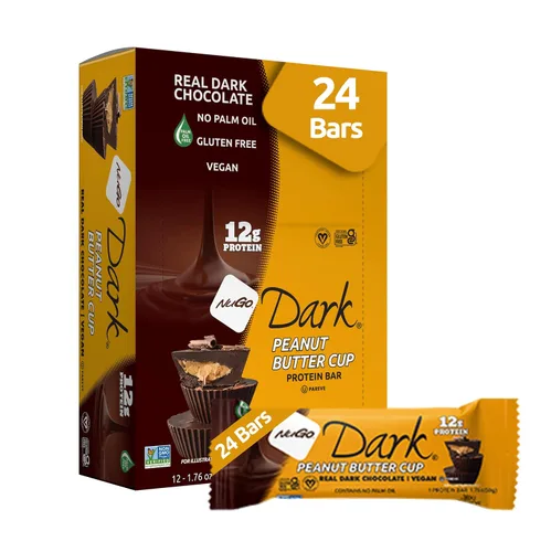 Miniatura 32 de NuGo Dark, caja variada de muestra, barra de proteínas veganas de 0.47-0.31 onzas, sin gluten, 12 CT