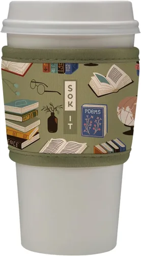 Miniatura 111 de Sok It HotSok Coffee & Tea - Funda de neopreno con aislamiento reutilizable (floral abstracto)