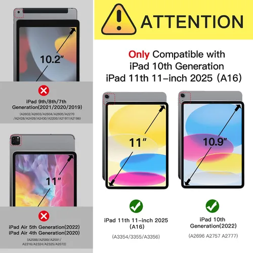 Miniatura 2 de ZtotopCases Funda para iPad (A16) de 11ª generación de 11 pulgadas 2025, Funda para iPad de 10ª generación de 10.9 pulgadas 2022, Funda Folio