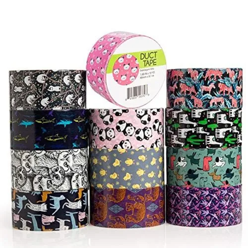 Simply Genius Paquete variado de 12 rollos de cinta adhesiva estampada y coloreada, suministros de manualidades para niños y adultos, 10 yardas, 120
