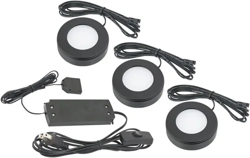 Miniatura 6 de American Lighting Kit de tres discos LED regulables Omni con cable de alimentación de 6 pies, listado cULus, diámetro de 2-5/8 pulgadas Blanco