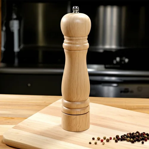 Miniatura 5 de Molinillo de pimienta de madera, molinillo de pimienta ajustable, molinillo de especias prémium para cocina, salero y pimentero, 7 pulgadas