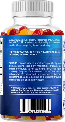 Miniatura 9 de Vitamatic Gomitas probióticas sin azúcar para hombres y mujeres, 5 mil millones de UFC, 60 gomitas por botella, paquete de 2 (120 gomitas), apoyo