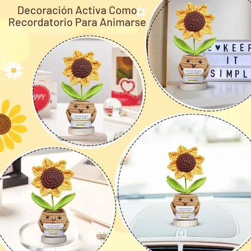 Miniatura 4 de Gossby - Regalo Inspirador para Mujeres - Girasol Positivo Tejido a Mano - A veces Olvidas Que Eres Increíble - Regalo de Navidad, Cumpleaños, A