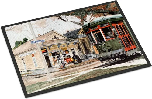 Caroline's Treasures 8108MAT - Tapete para puerta delantera de automóvil de Nueva Orleans, 18 x 27 pulgadas, para interiores y exteriores, para