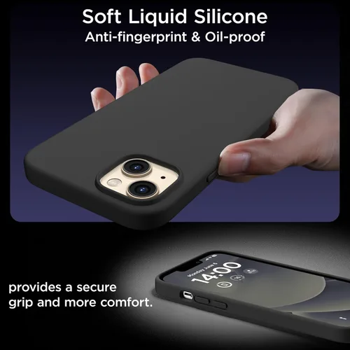 Miniatura 8 de Funda de silicona diseñada para iPhone 14 Plus, con 2 protectores de pantalla, funda protectora de cuerpo completo a prueba de golpes, funda delgada