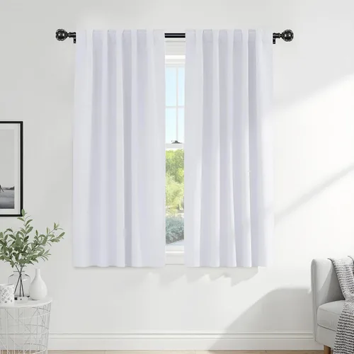 Miniatura 50 de PONY DANCE Cortinas cortas con aislamiento térmico para ventana pequeña, para guardería, baño, cocina, lavandería, caravana, sótano, 29 pulgadas