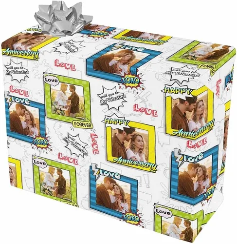 Miniatura 2 de Papel de regalo personalizado, divertido papel de regalo para cara, foto, nombre, Día del Padre, rollo de regalo para papá, hombres, mujeres, niños