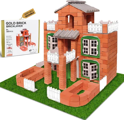 Miniatura 11 de Knight Bricklayer - Juego de construcción de ladrillo y mortero de arcilla, mini ladrillos y bloques de cemento, kit de mini casa de bricolaje