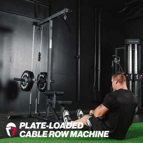 Miniatura 5 de Titan Fitness Torre LAT con Carga de Placas, Capacidad de 400 LB, Máquina Especializada para la Parte Superior del Cuerpo, Máquina de Cable