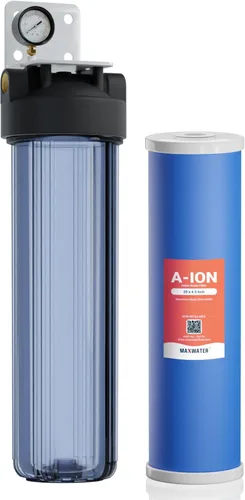 Max Water Sistema de tanino + nitratos de 1 etapa - Heavy Duty - Sistemas de aniones y filtros de repuesto de aniones - 20 x 4.5, NPTF de 1 pulgada,
