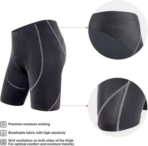 Miniatura 3 de Sportneer Padded Bike Shorts for Men - 4D Padding Mens Bicycle Cyling Tights Clothing for Road Bike Breathable Absorbent