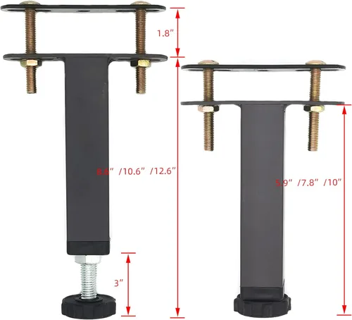 Miniatura 3 de 4 patas de soporte central de altura ajustable para marco de cama, marco de cama de acero o patas de soporte de listones centrales de madera, patas