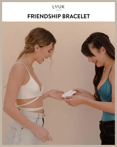 Miniatura 5 de LUUK LIFESTYLE Pulsera de acero inoxidable con colgante y tarjeta de felicidad, filigrana y joyería minimalista para mujer, idea de regalo única